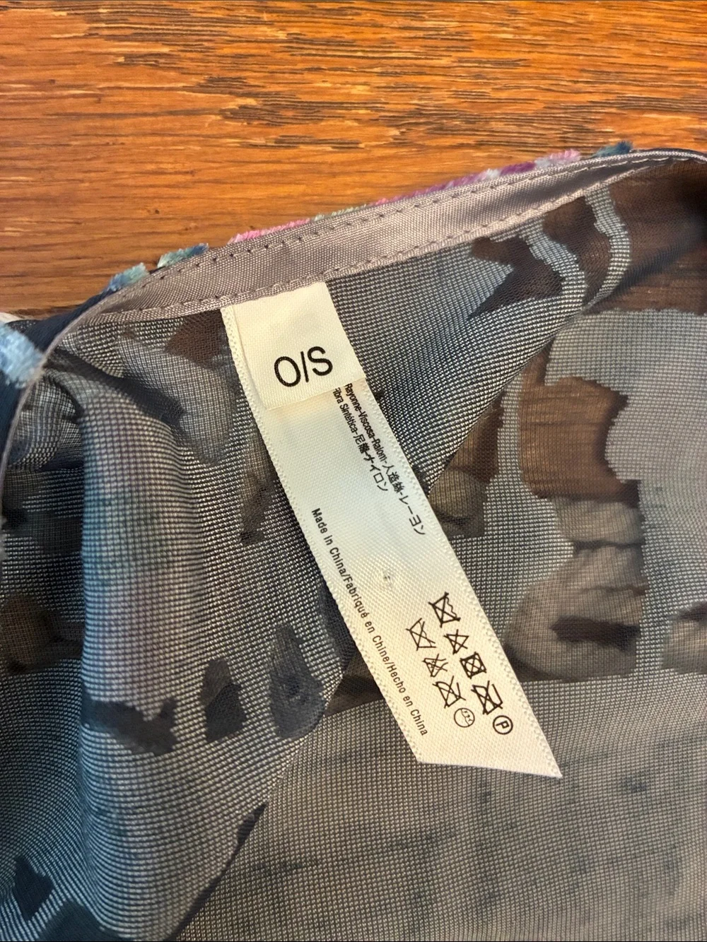 Velvet burnout  Kimono Robe - Gray with Pink Floral